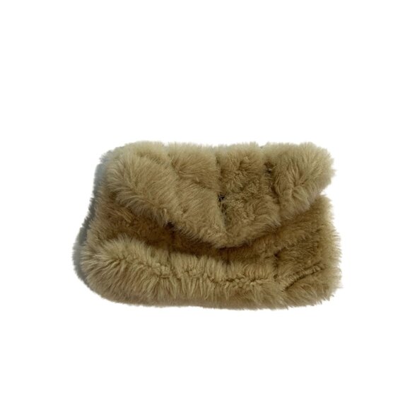 Saint Laurent Small Lou Puffer Genuine Shearling Pouch in Beige - Picture 1 of 8